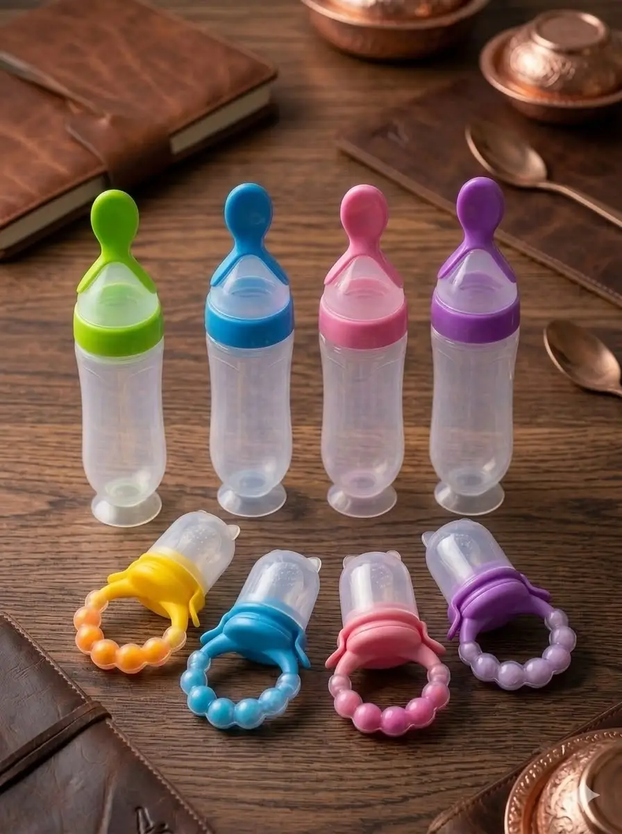 BPA Plastic Pacifier And Feeding Spoon Set