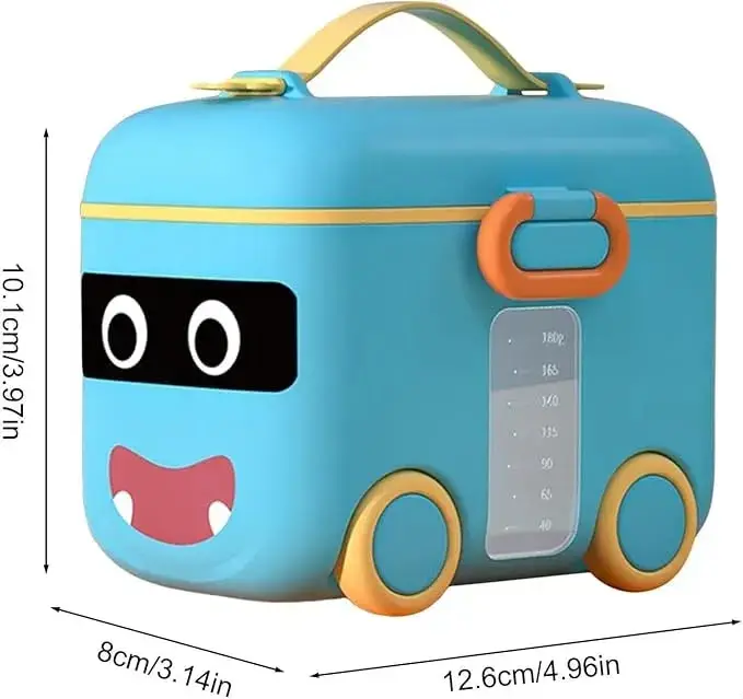 IMPORTED 100%Bpa free height quality (180g) Portable Milk Powder Formula Dispenser Food Container Storage Feeding Boxes for Baby Kids Toddler Grid Baby Food Storage Box Pack of 2