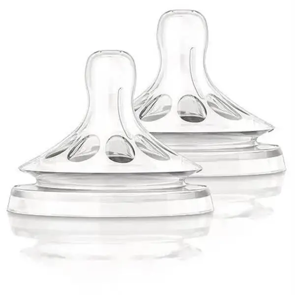 Natural Shape Wide Neck Baby Bottle Silicone Nipple | Soft Food Grade BPA Free Teat | Anti Colic Slow / Medium Flow