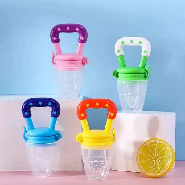 Premium Baby Fruit Feeder Pacifier pack of 2 - Fresh Food Juicer Chosni & Silicone Nibbler - Orthodontic Teething Toy for Infants & Toddlers (BPA-Free)