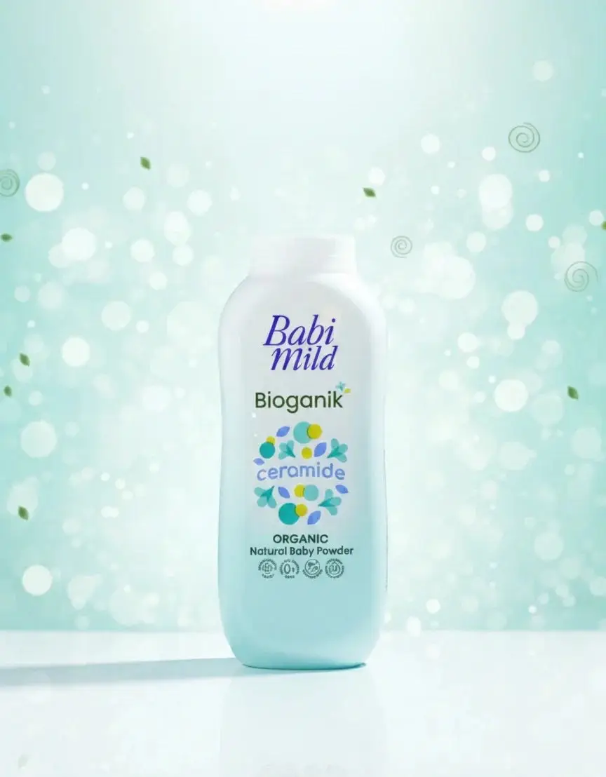 Babi Mild Bioganik Ceramide Complete Baby Care Essentials Set - Organic Natural Head & Body Bath, Baby Lotion, Baby Powder, Baby Cream & Bar Soap Kit for Newborns & Sensitive Skin/ Made in Thailand