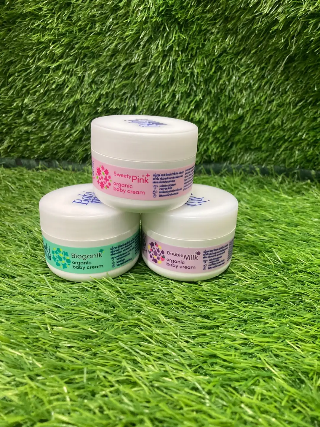 Babi Mild Organic Baby Cream 50g - Made in Thailand (Bioganik / Sweety Pink / Double Milk)