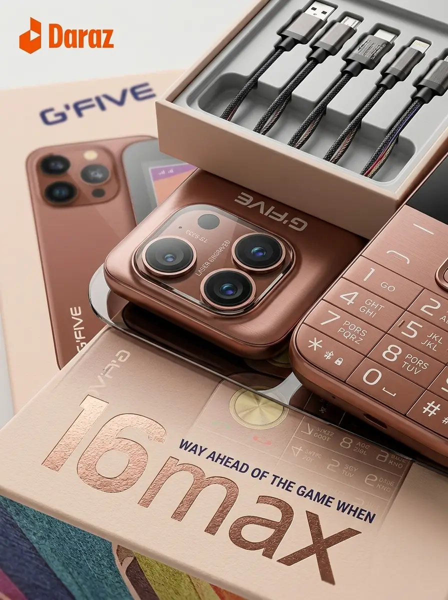 G’FIVE 16 Max Feature Phone – 4000mAh Battery, 2.4” Display, Digital Camera, FM Radio & Memory Card Support