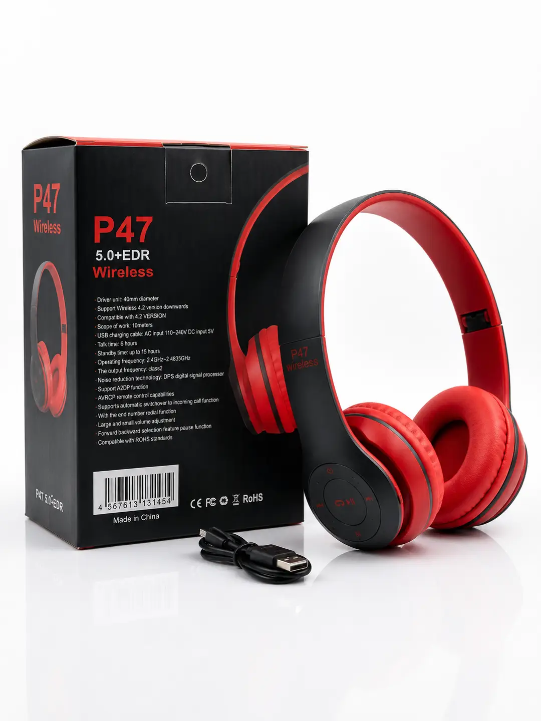 Black Long-Lasting Battery With Fast Charge Headphone