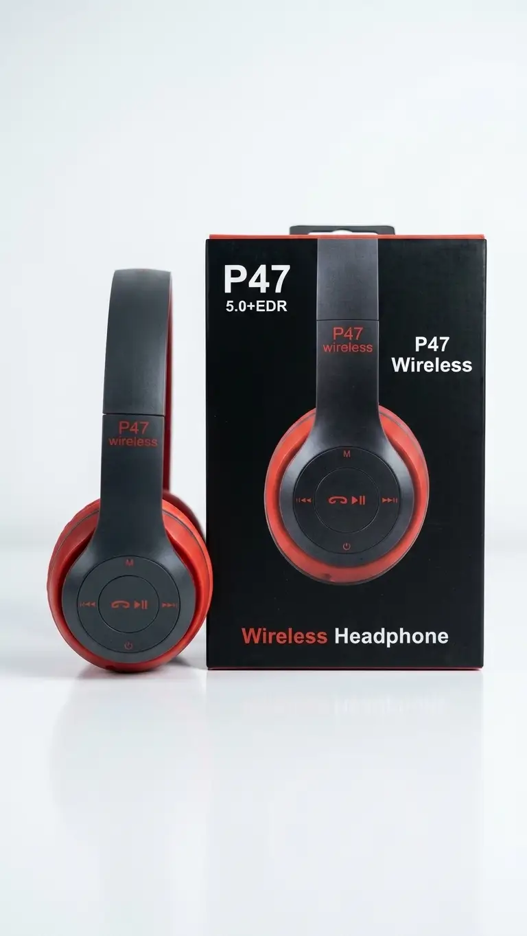 Black Long-Lasting Battery With Fast Charge Headphone