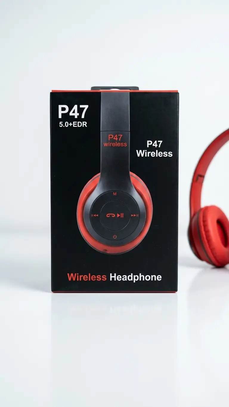 Black Long-Lasting Battery With Fast Charge Headphone