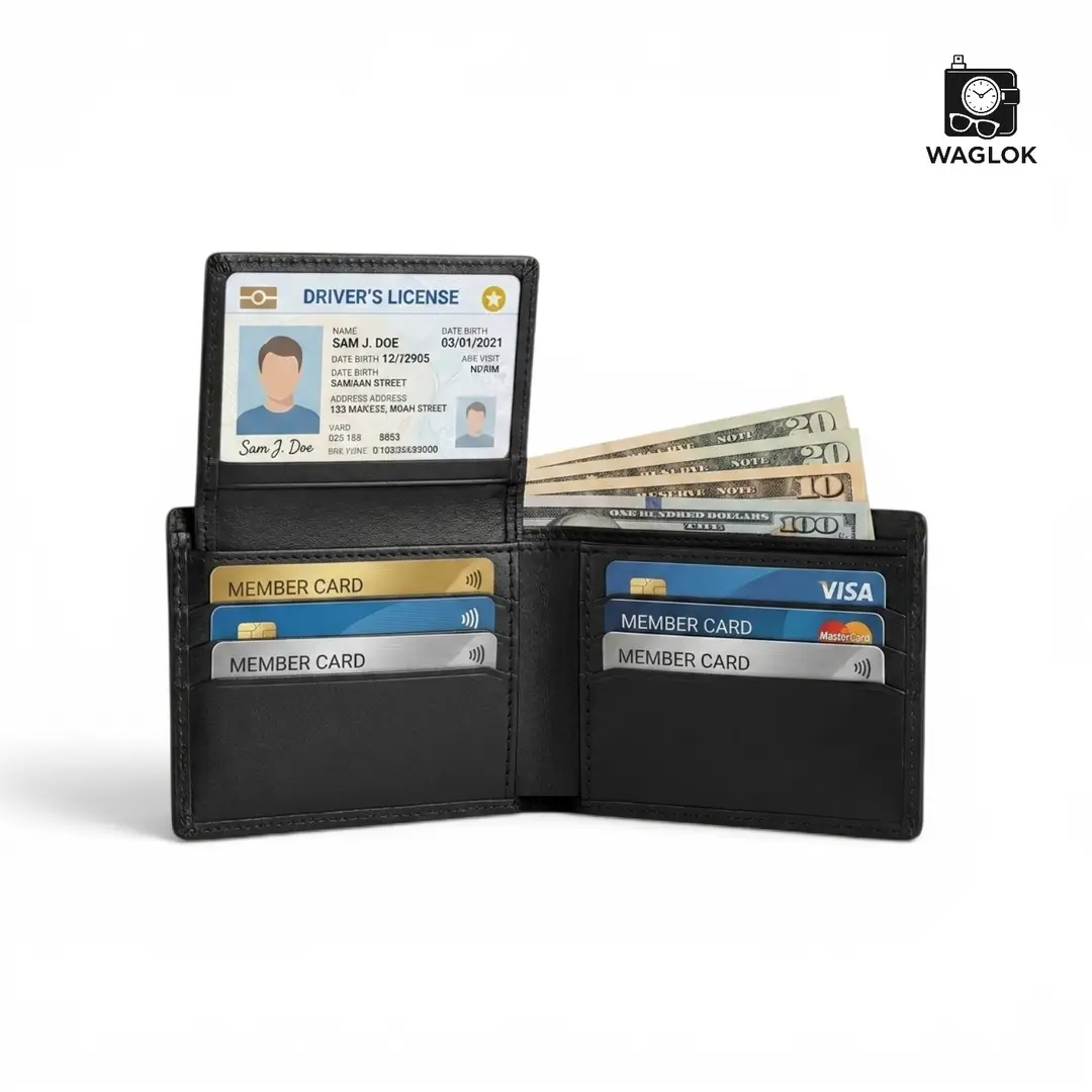 Men's Genuine Leather Bifold Wallet with Gift Box