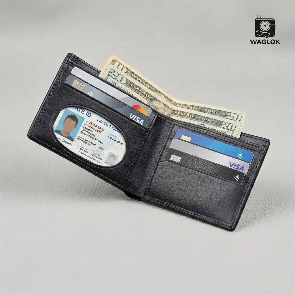 Men's Genuine Leather Bifold Wallet with Gift Box