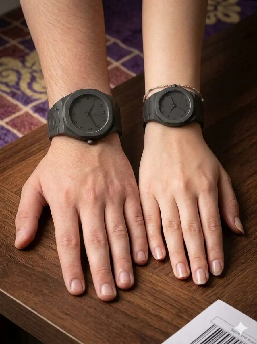 Couple Watch Set Full Black aura Watches