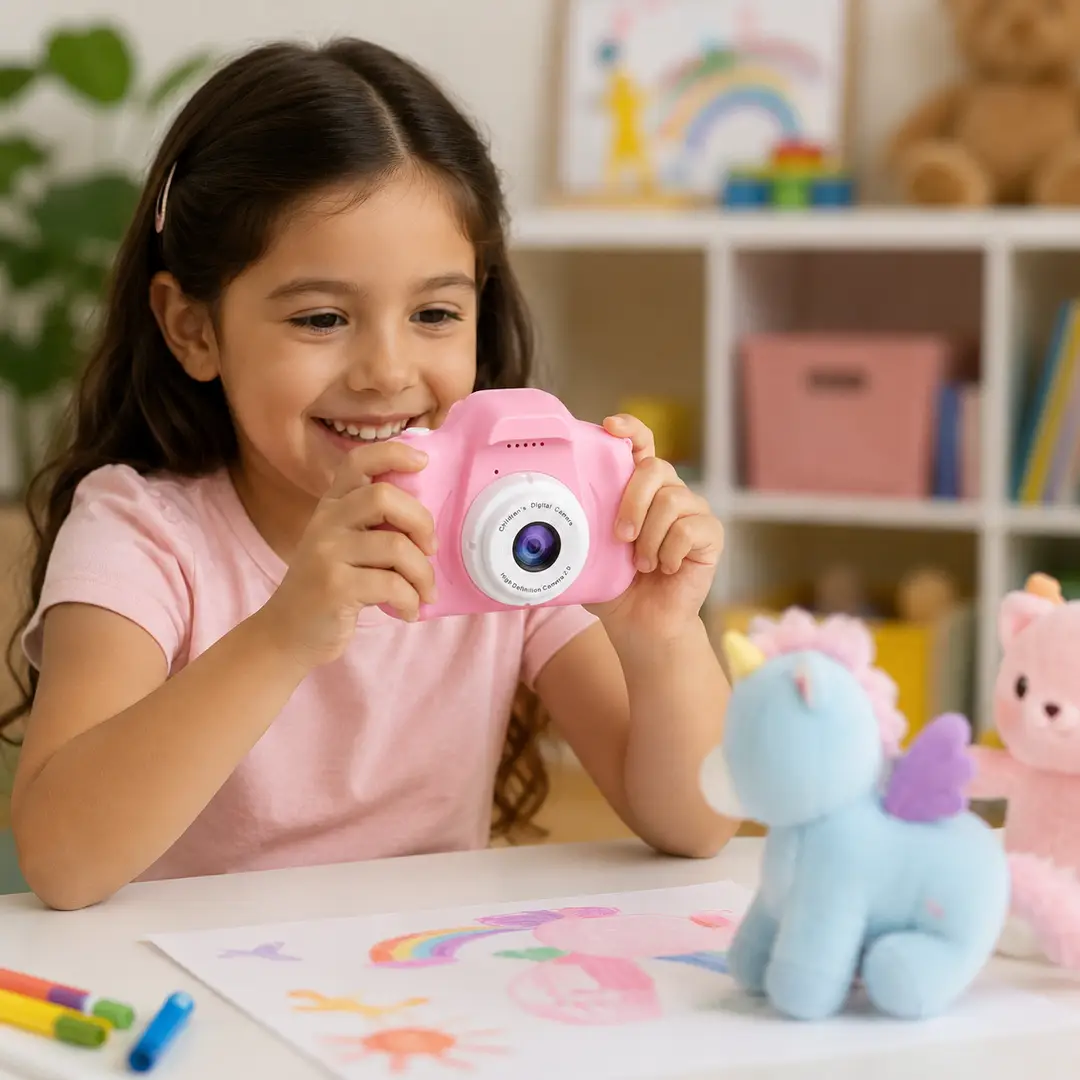 Kids Digital Camera for Photos & Videos – Lightweight Children’s Camera in Pink or Blue