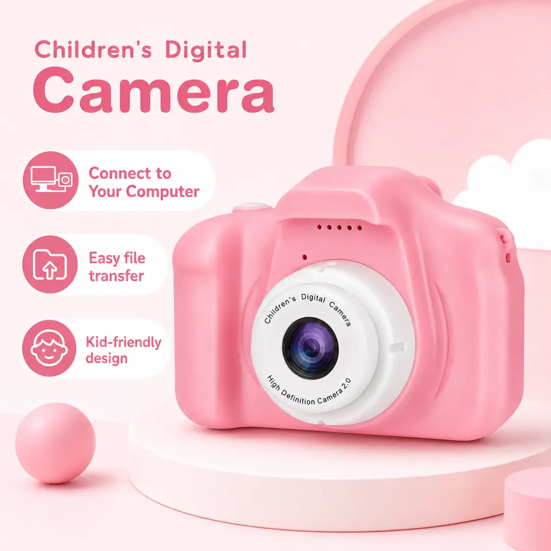 Kids Digital Camera for Photos & Videos – Lightweight Children’s Camera in Pink or Blue