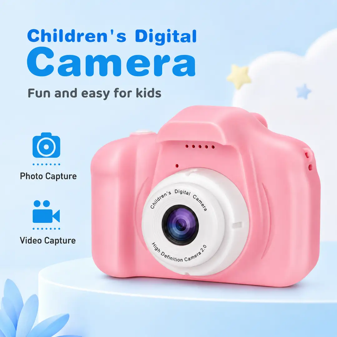 Kids Digital Camera for Photos & Videos – Lightweight Children’s Camera in Pink or Blue