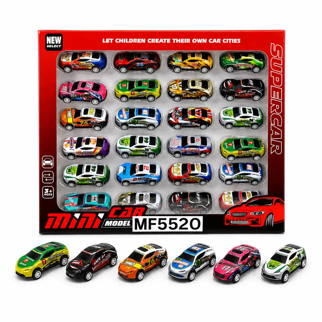 24-Piece Mini Racing Toy Car Set for Kids – Colourful Die-Cast Style Super Cars for Boys & Girls Ages 3+