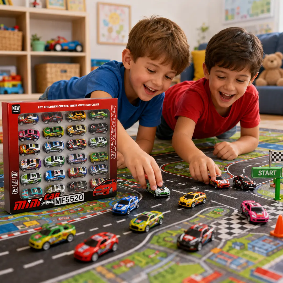 24-Piece Mini Racing Toy Car Set for Kids – Colourful Die-Cast Style Super Cars for Boys & Girls Ages 3+