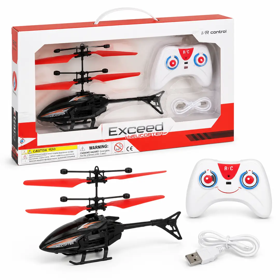 Rechargeable Remote Control Helicopter with LED Light & USB Charging – RC Flying Toy for Ages 14+