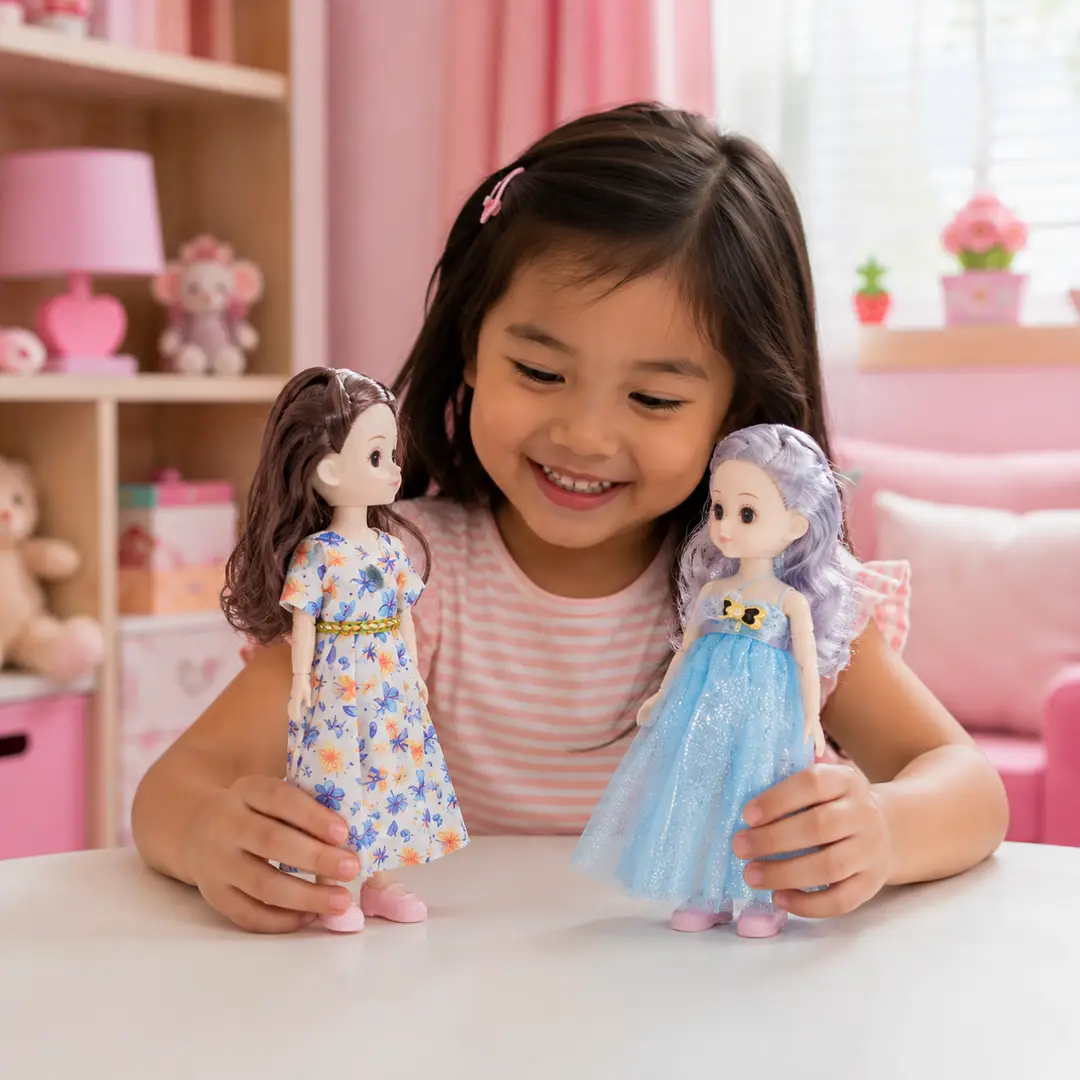 Wonderful Elegant Fashion Doll with Long Hair & Stylish Dress – Assorted Designs for Kids Ages 3+