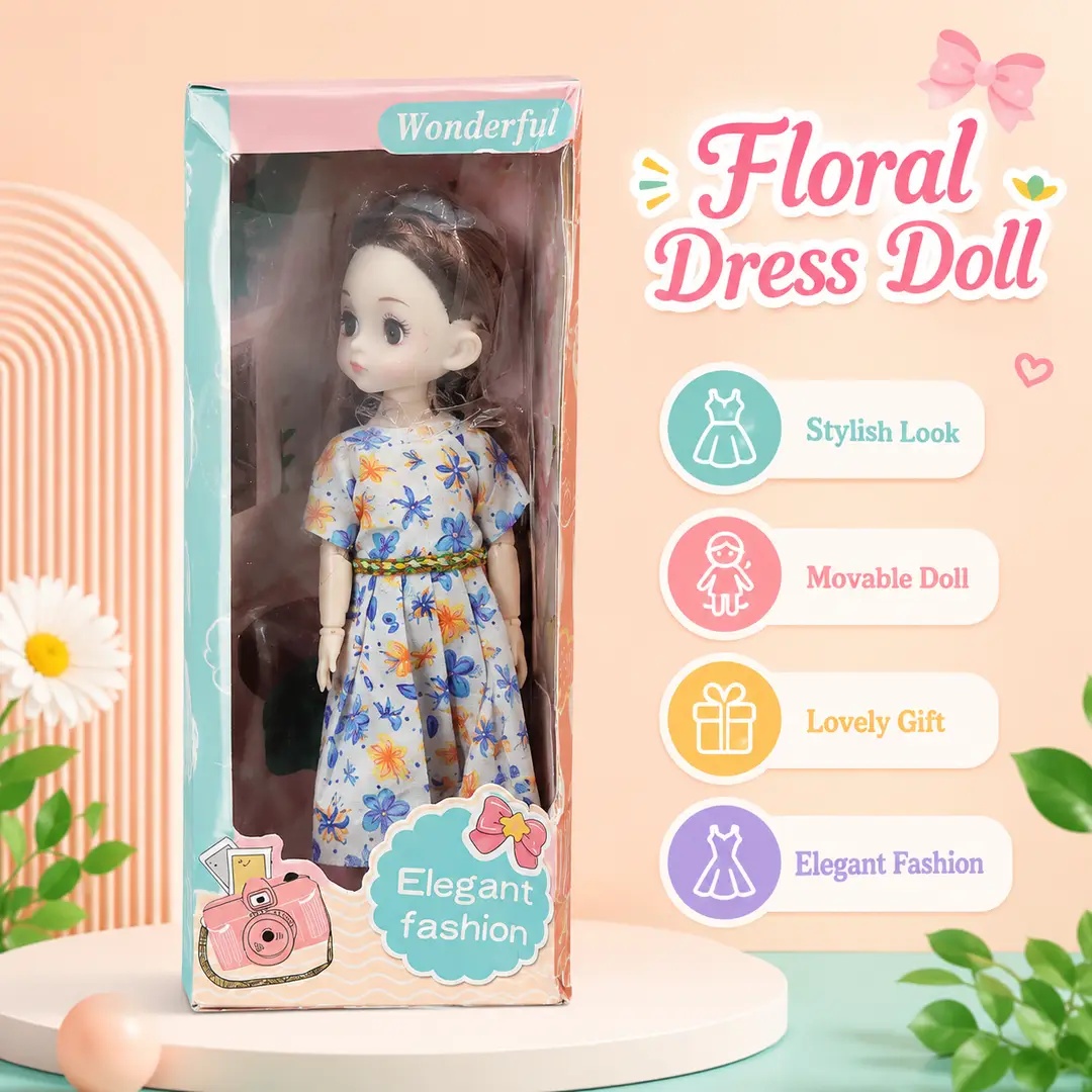 Wonderful Elegant Fashion Doll with Long Hair & Stylish Dress – Assorted Designs for Kids Ages 3+