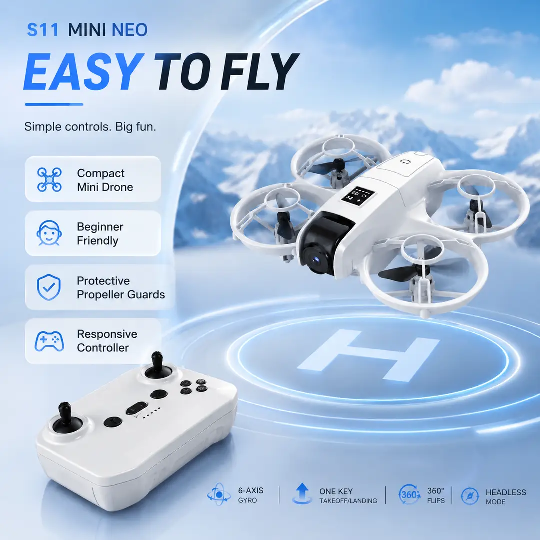 S11 Mini Neo Dual Camera Drone with Optical Flow Positioning & Remote Control