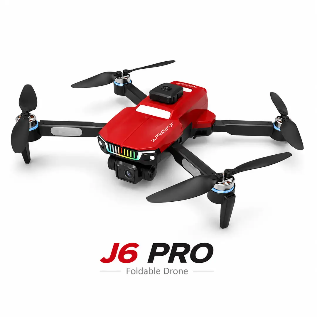 J6 Pro Foldable Dual Camera Drone with Altitude Hold, 360° Flips & Remote Control – Red