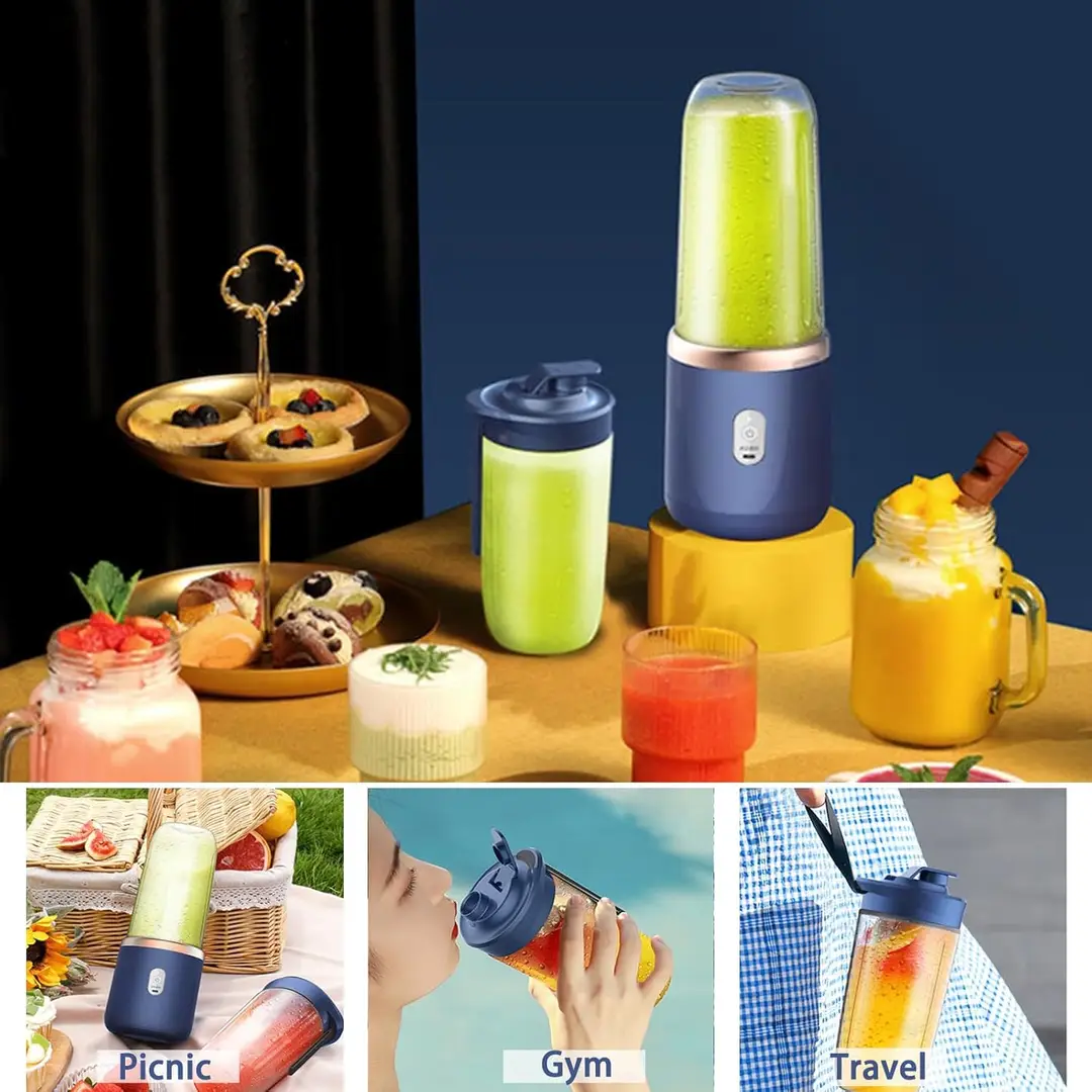 Portable USB Rechargeable Blender Juicer Bottle – Mini Smoothie Maker for Fresh Juice, Shakes & Baby Food – Travel Friendly