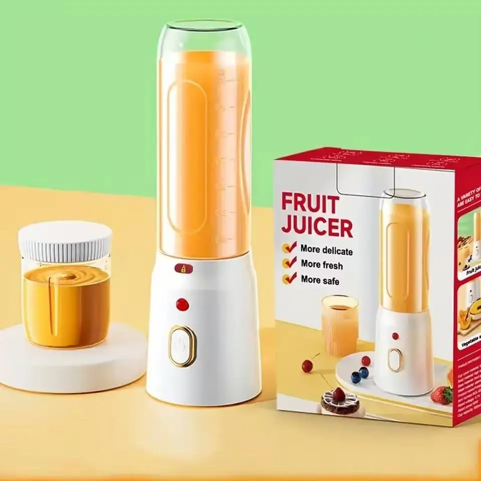 2 in 1 Portable Rechargeable Fruit Juicer Blender – 500ml Mini Electric Juice Maker