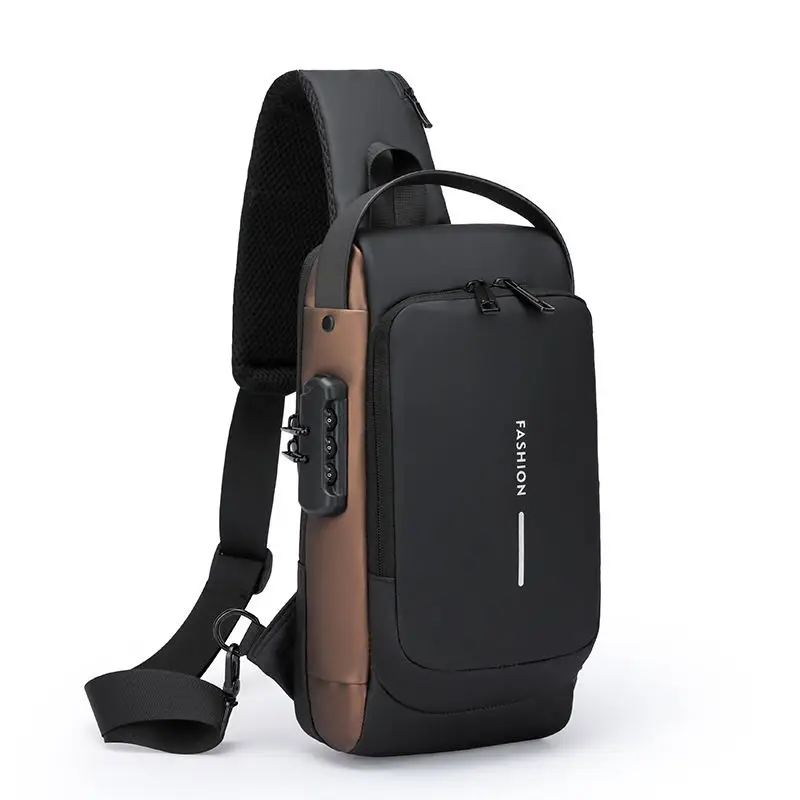Anti-Theft Crossbody Sling Bag with USB Charging Port – Waterproof Chest Bag for Men