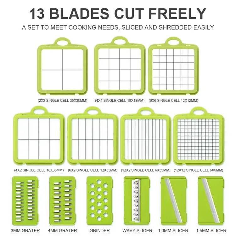 22 in 1 Multifunction Vegetable Chopper & Slicer Set | Manual Food Chopper | Vegetable Cutter, Dicer, Grater & Mandoline Slicer with Storage Container