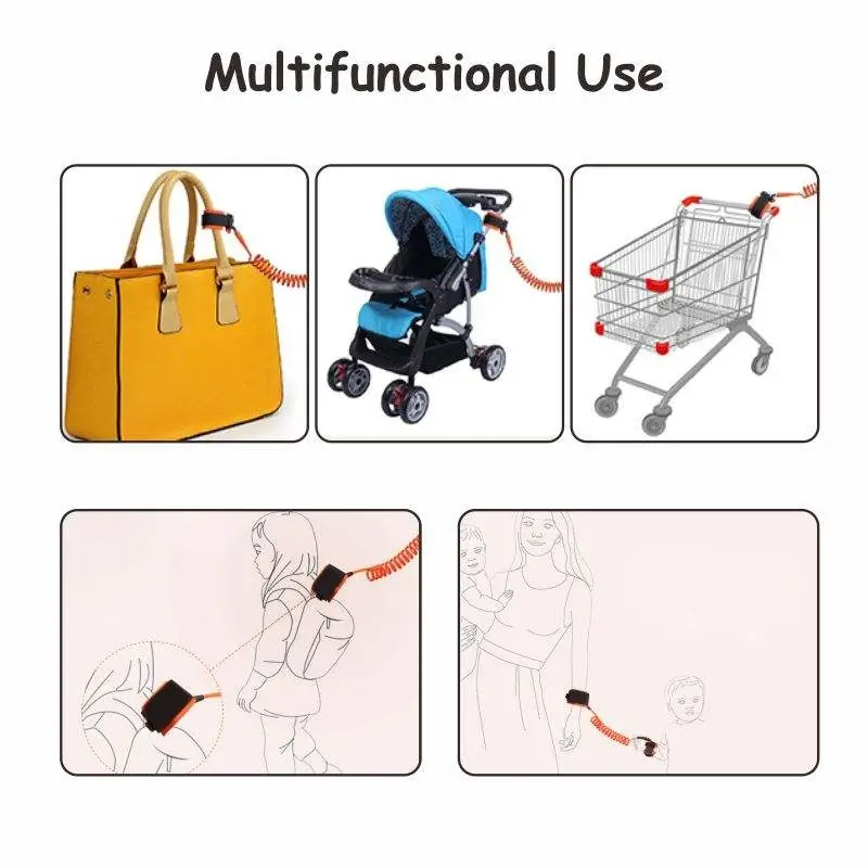 Child Safety Anti-Lost Wrist Link – Adjustable Baby Safety Harness Leash with Lock – Toddler Walking Strap for Outdoor Travel