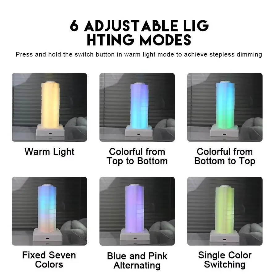 Modern Rechargeable LED Table Lamp – Touch Control Ambient Night Light with Warm & RGB Lighting for Bedroom, Desk & Home Decor