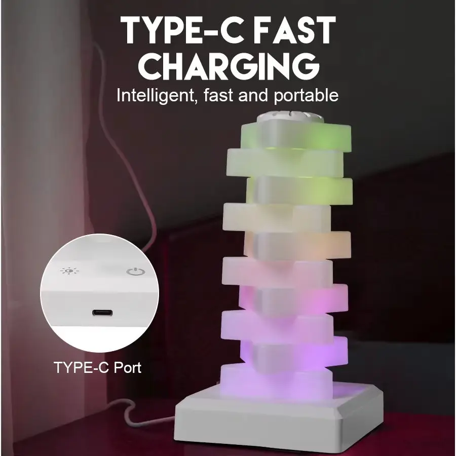 Modern Rechargeable LED Table Lamp – Touch Control Ambient Night Light with Warm & RGB Lighting for Bedroom, Desk & Home Decor