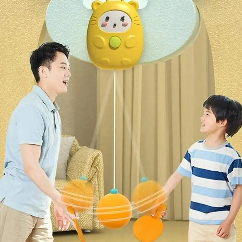 Kids Table Tennis Hanging Ball Training Set – Indoor Ping Pong Practice Game with Paddles & Balls for Children