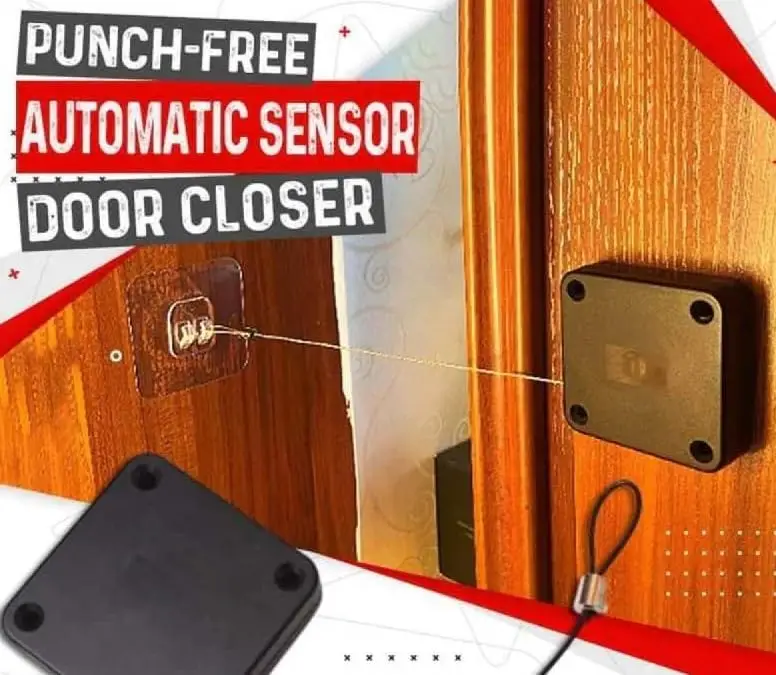 Automatic Door Closer Punch-Free Multifunctional Self Closing Device – Adjustable Silent Door Closing System for Home & Office