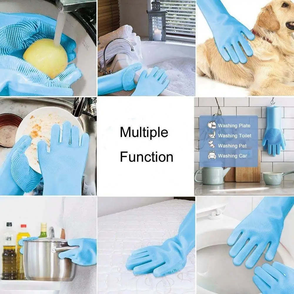 3 in 1 Kitchen & Cleaning Essential Bundle Set – Silicone Sink Splash Guard, Cleaning Gloves & Heat Resistant Pot Holders