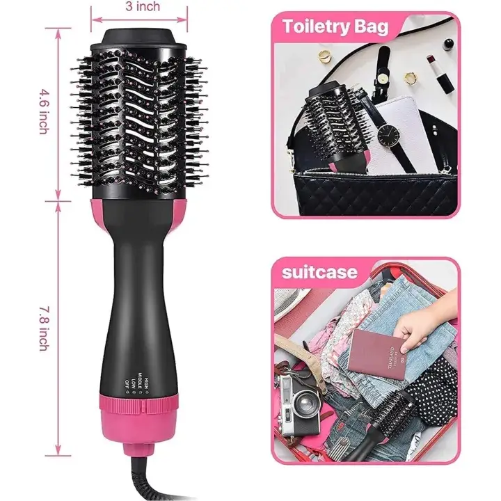One Step Hair Dryer & Styler Hot Air Brush | 2-in-1 Hair Dryer Brush | Hair Straightener & Volumizer | Hot Air Styling Brush for Women