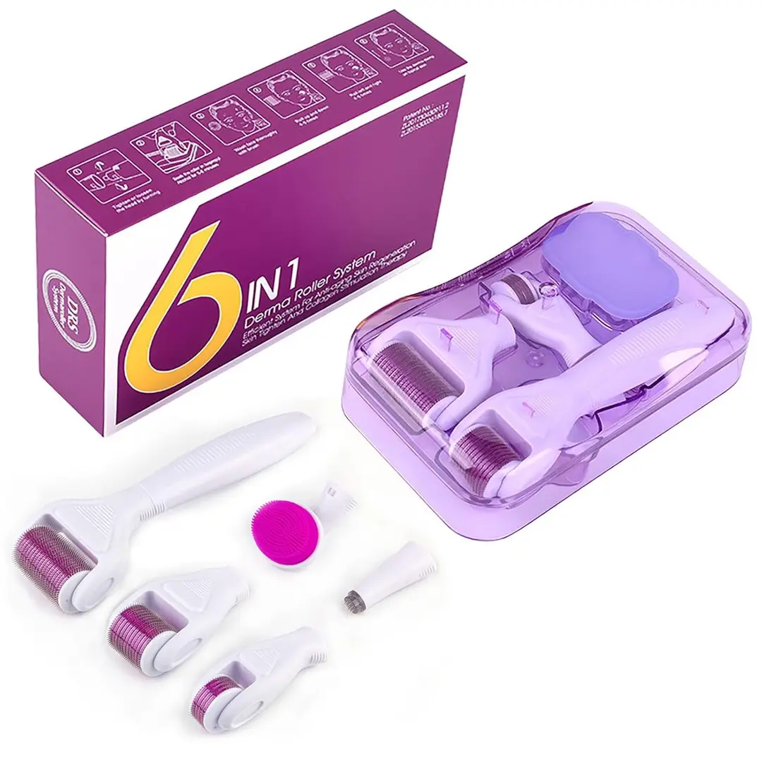 6-in-1 Derma Roller Skin Care Kit – Microneedling Facial & Beauty Roller Set
