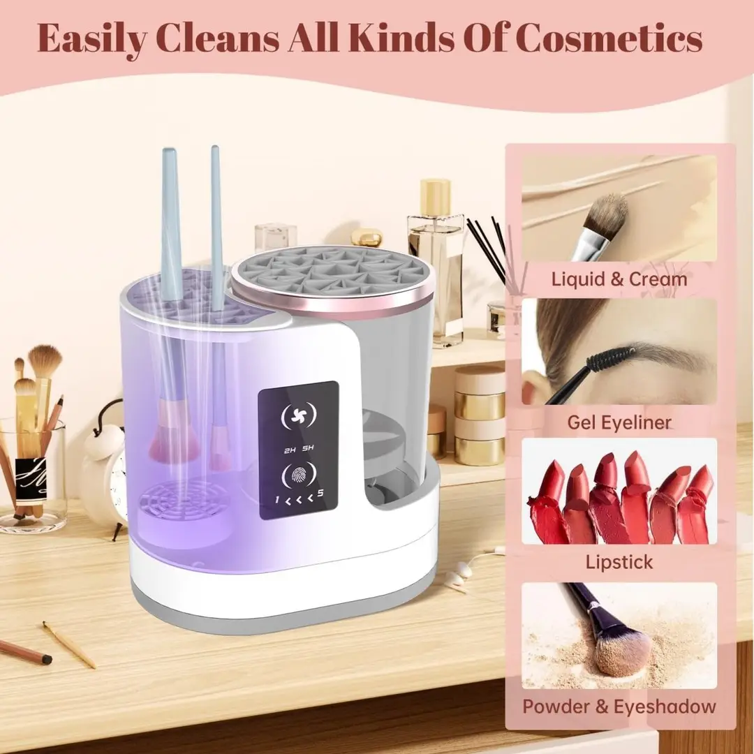 Electric Makeup Brush Cleaner & Dryer – Automatic Cosmetic Brush Washing Machine