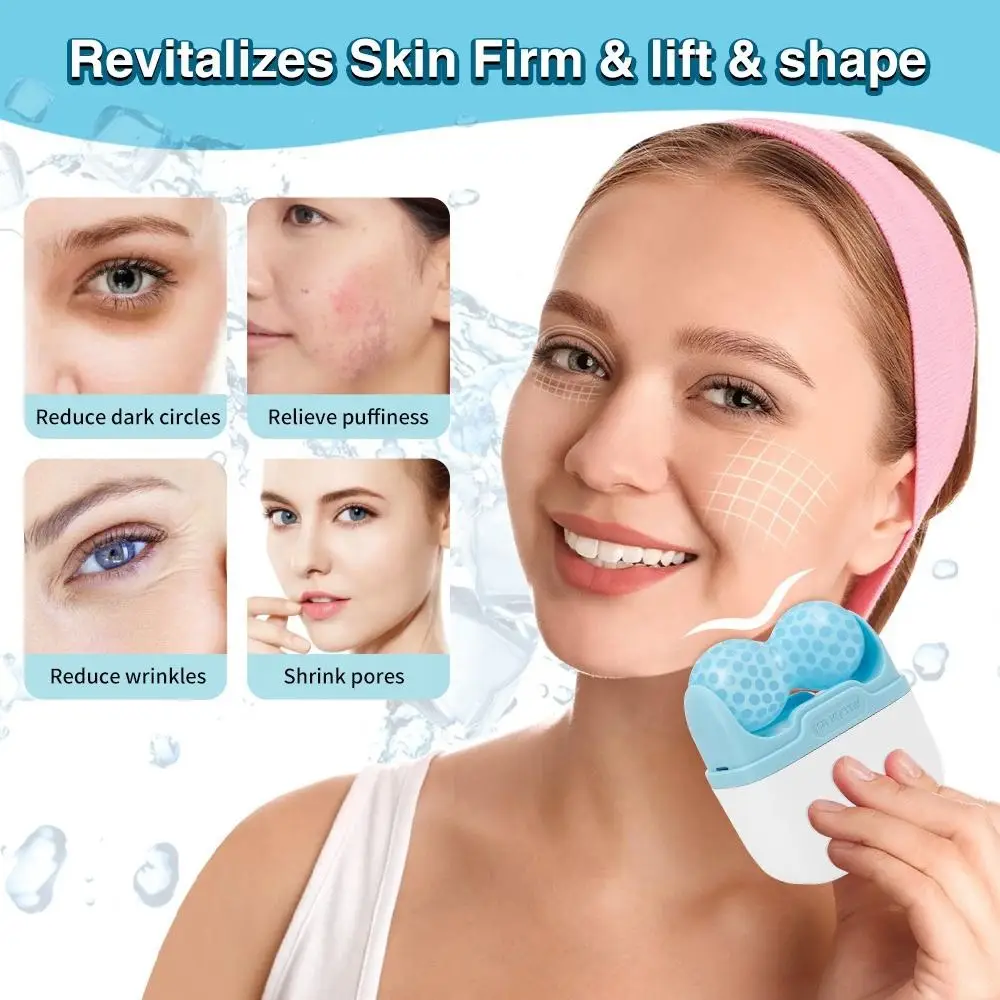 Ice Roller for Face & Body with Storage Case | Reusable Cooling Massage Roller for Facial Skincare, Puffiness & Refreshing Skin