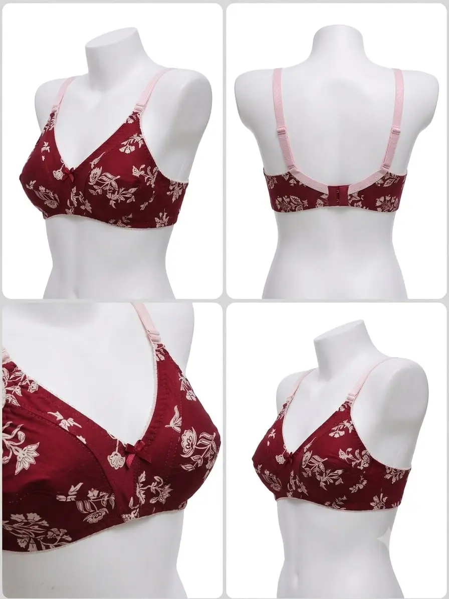 Cotton Printed Comfortable And Lightweight Plunge Bra