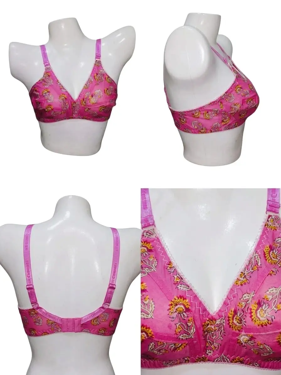 Cotton Printed Comfortable And Lightweight Non-Padded Bra