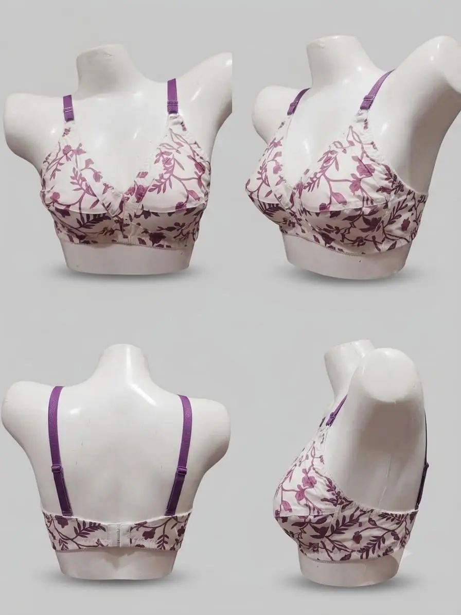 Cotton Printed Comfortable And Lightweight Non-Padded Bra