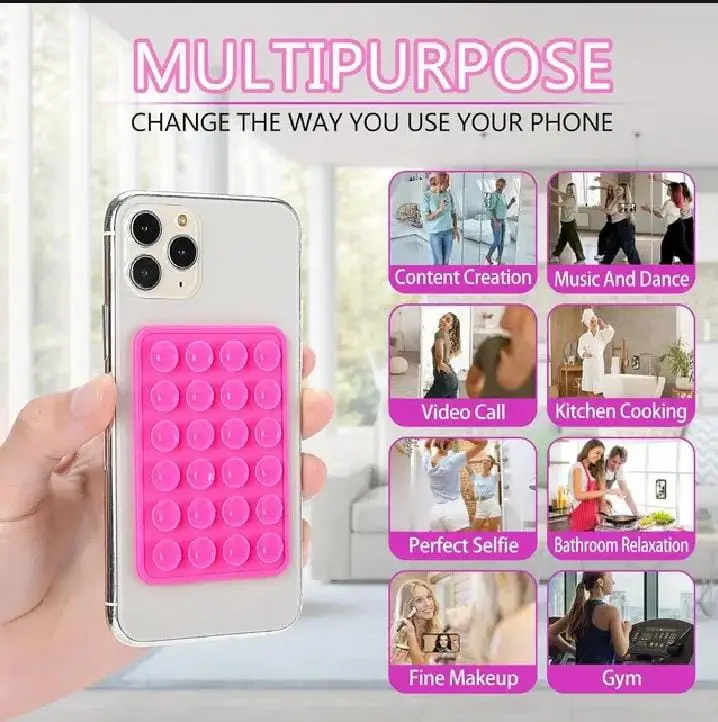 Double Side Silicon Suction Pad Phone Holder Self