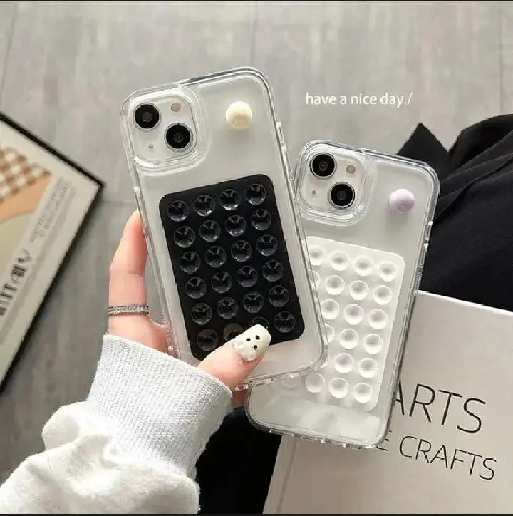 Double Side Silicon Suction Pad Phone Holder Self