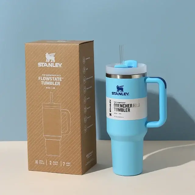 Stanley Tumbler 40oz (1200ml) – Stainless Steel Vacuum Insulated Cup with Straw & Lid | Leakproof Travel Tumbler Mug for Hot & Cold Drinks | Coffee Thermos Water Bottle for Gym, Office, Outdoor & Gifts