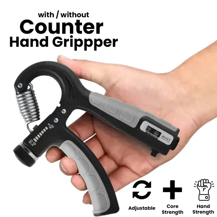 Automatic Counting & Non Counting Hand Gripper 5-60KG | Adjustable Resistance | Non-Slip Grip Strength Trainer for Fingers, Wrist, Forearm | Finger Gripper For Gym & Home Workout Equipment