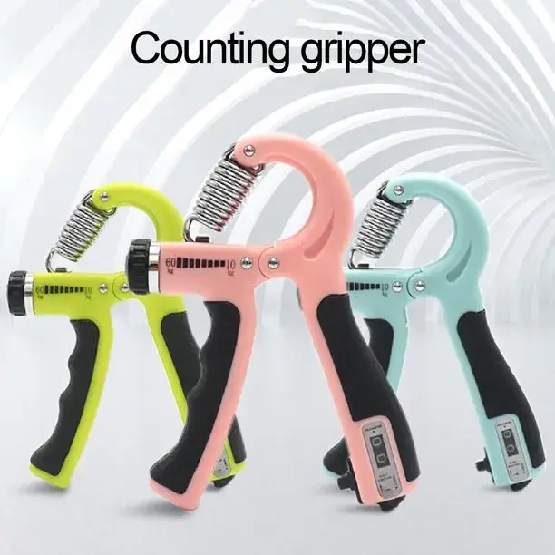 Automatic Counting & Non Counting Hand Gripper 5-60KG | Adjustable Resistance | Non-Slip Grip Strength Trainer for Fingers, Wrist, Forearm | Finger Gripper For Gym & Home Workout Equipment