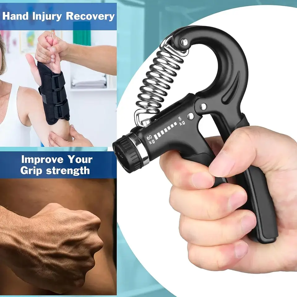 Automatic Counting & Non Counting Hand Gripper 5-60KG | Adjustable Resistance | Non-Slip Grip Strength Trainer for Fingers, Wrist, Forearm | Finger Gripper For Gym & Home Workout Equipment