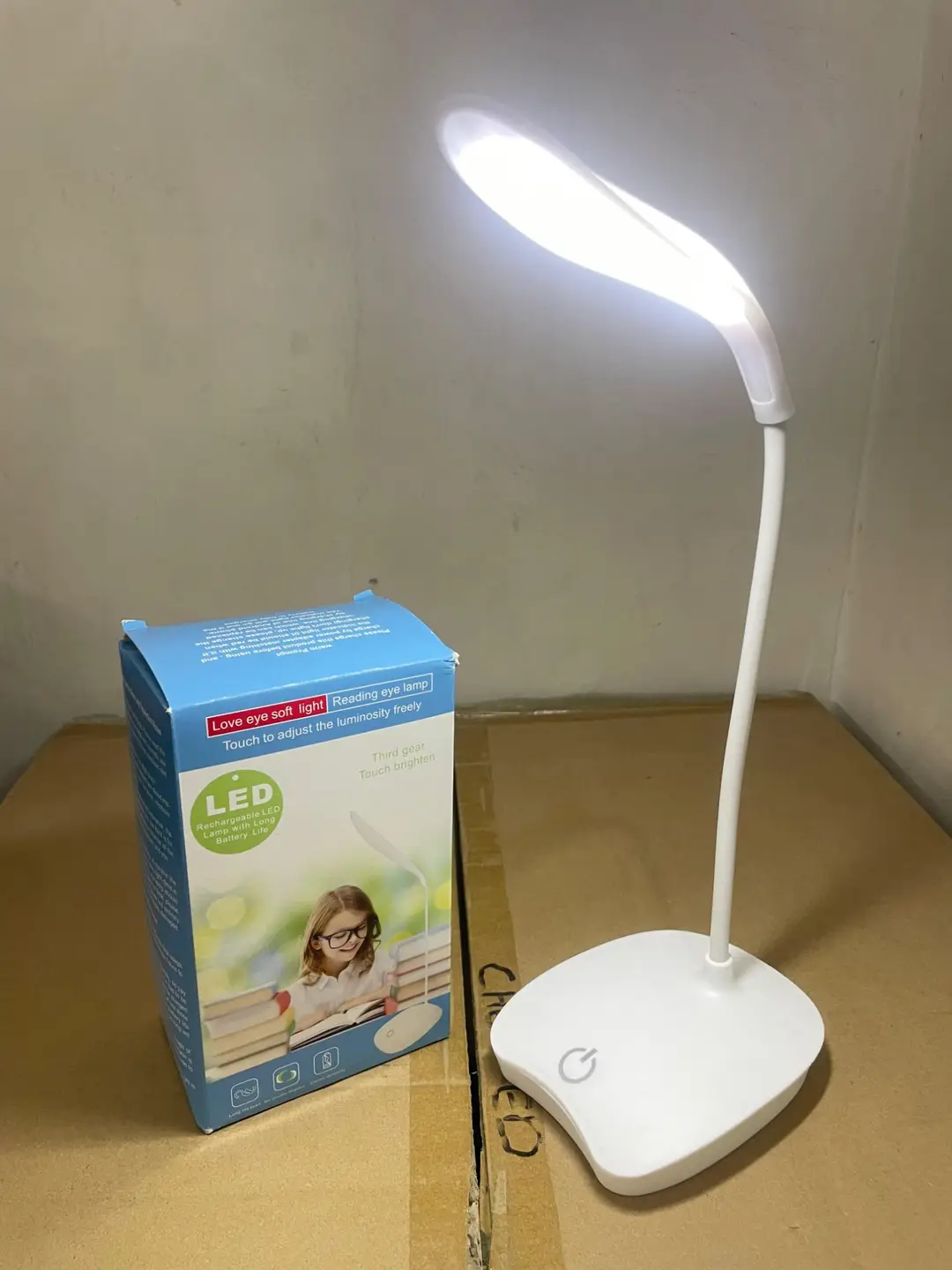 LED Desk Lamp for Study & Bedroom USB Rechargeable Eye Caring Light 360° Flexible Arm 3 Modes Night Table Lamp & Student Reading Light