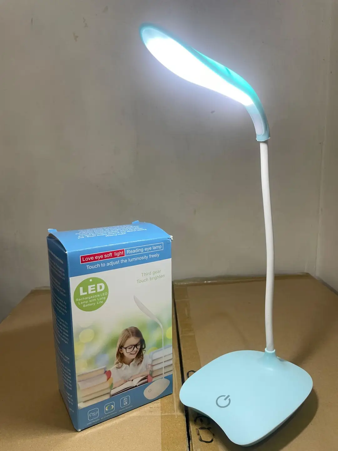 LED Desk Lamp for Study & Bedroom USB Rechargeable Eye Caring Light 360° Flexible Arm 3 Modes Night Table Lamp & Student Reading Light