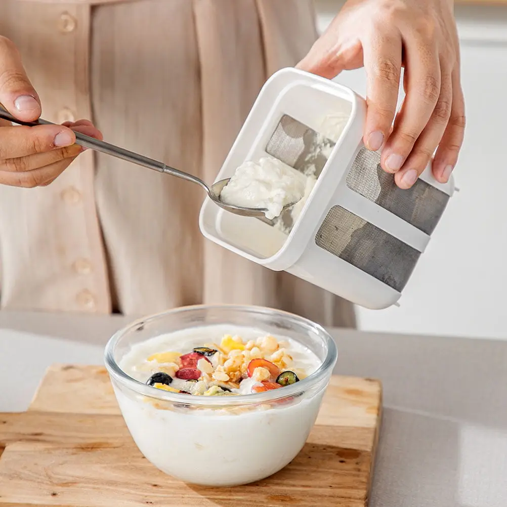 Multi-Purpose 1100ML Greek Yogurt Maker | Hung Curd Strainer Box with Fine Mesh Filter | Yogurt Cheese Maker | Premium Food Grade Container | BPA Free Yogurt Filter