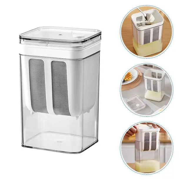 Multi-Purpose 1100ML Greek Yogurt Maker | Hung Curd Strainer Box with Fine Mesh Filter | Yogurt Cheese Maker | Premium Food Grade Container | BPA Free Yogurt Filter